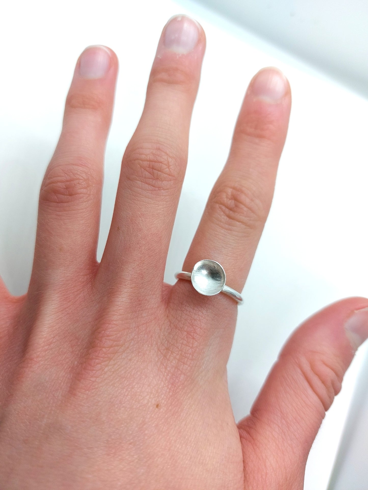 Sterling silver large disc ring image 1