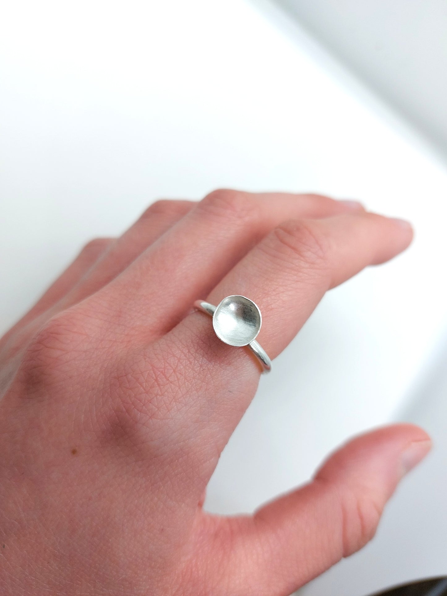 Sterling silver large disc ring image 2