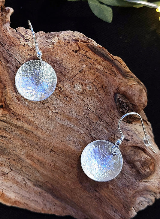 Textured Disc Hanging Earrings image 0