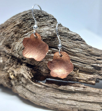 Copper Mushroom Cup Hanging Earrings