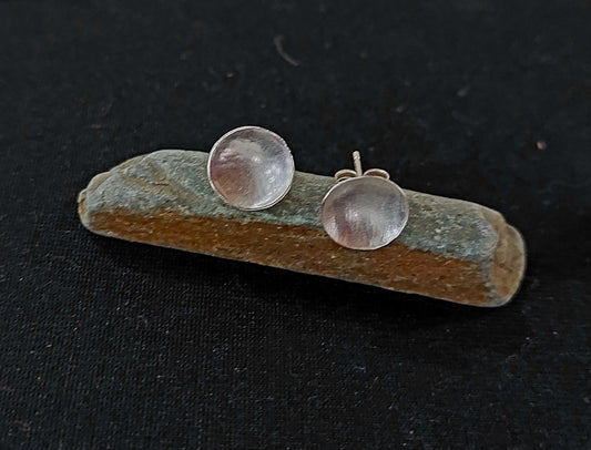Textured concave disc earrings (large)  image 0